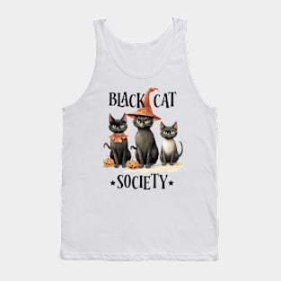 Black cat Society halloween Vintage Tank Top